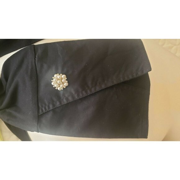 NWT SAM EDELMAN LAYLA POPLIN CUFF W/BUTTON BLACK KNIT TOP SZ M - Picture 7 of 11